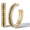 image:imageJessica Simpson Black and White Crystal Hoop Earrings for Women  GoldTone Statement Earrings