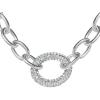 image:imageJessica Simpson Chunky Necklace for Women SilverTone Thick Chain Necklace with Crystal Pendant Silver Jewelry