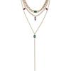 image:imageJessica Simpson Gemstone Layered Necklace for Women 15203 GoldTone Layered Necklaces with Colored Gems