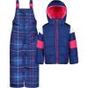 image:imageJessica Simpson Girls Twopiece Insulated Winter Snowsuit With Hooded Jacket and Ski Bib OverallsNavy Plaid