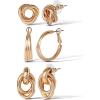 image:imageJessica Simpson GoldTone Mothers Day Earrings Pack for Women Set of 2 or 3 GoldPlated Stud Earrings and Chunky HoopsEternal Knots Gold Tone