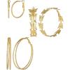 image:imageJessica Simpson Hoop Earrings for Women 3 Pairs Fashion Valentines Earrings Pack Ladies GiftsGold Butterfly