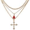 image:imageJessica Simpson Layered Cross Necklaces for Women 16171813 GoldTone 3Strand Necklace Mothers Day Gifts for Her