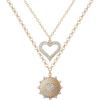 image:imageJessica Simpson Layered Necklace Set of 2 16183 GoldTone Heart Necklaces with Crystals Mothers Day Gifts for Her