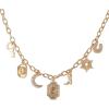 image:imageJessica Simpson Multi Pendant Charm Necklace for Women 165173 GoldTone Chunky Necklace with WesternGoldtone Lucky Western