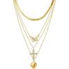 image:imageJessica Simpson Multilayer Charm Necklace for Women 14203 GoldTone Layered Necklace with Butterfly Cross amp Heart Charm
