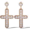 image:imageJessica Simpson Pave Crystal Cross Earrings for Women GoldTone Large Dangle Earrings Statement Jewelry