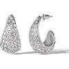 image:imageJessica Simpson Silver Crystal Hoop Earrings for Women  Chunky Teardrop Pav Rhinestone Statement Hoops  Sparkling Fashion Jewelry