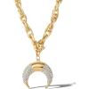 image:imageJessica Simson GoldTone Horn Pendant Necklace with Crystal Embellishments 163 Statement Necklace for Women