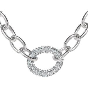 image:imageJessica Simpson Chunky Necklace for Women SilverTone Thick Chain Necklace with Crystal Pendant Silver Jewelry