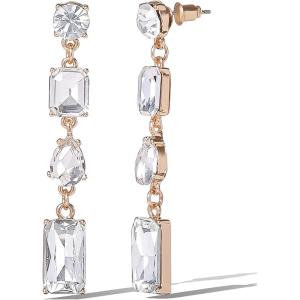image:imageJessica Simpson Clear Crystal Dangle Earrings for Women GoldTone Rhinestone Mothers Day Earrings