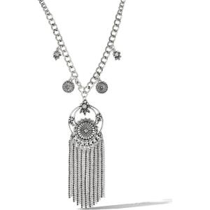 image:imageJessica Simpson Dreamcatcher Pendant Necklace for Women 16 SilverTone Trendy Boho Necklace with Pendant and Charms