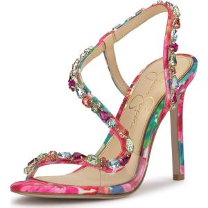 image:imageJessica Simpson Womens Jaycin High Heel SandalBright White Painted Petals Printed Satin