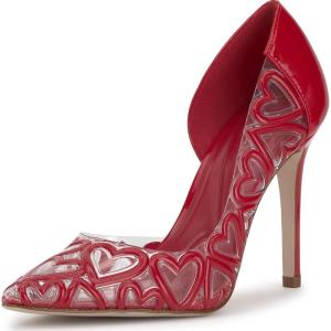 image:imageJessica Simpson Womens PalvinRed MuseClear Faux Leather