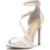 image:imageJessica Simpson Womens Rayli Ankle Strap High HeelWhite Satin