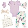 image:imageJessica Simpson Baby Girl Layette Set  4 Piece Newborn Baby Girl Outfits with Onesie Bodysuit Baby Pants Hat amp Socks 09MLavender