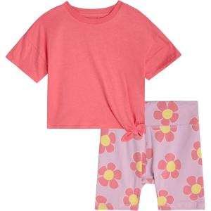 image:imageJessica Simpson Baby Girls Shorts Set  2 Piece Short Sleeve Top and Matching Cotton Biker Shorts for Infants amp ToddlersCoral Pink