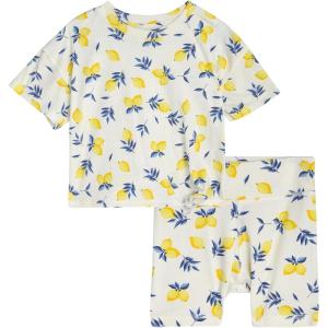 image:imageJessica Simpson Baby Girls Shorts Set  2 Piece Short Sleeve Top and Matching Cotton Biker Shorts for Infants amp ToddlersLemon