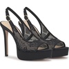 image:imageJessica Simpson Womens Sibilla Slingback Platform PumpBlackPewter Lurex Lace