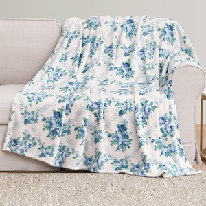 image:imageJessica Simpson Oversized 60X70 Plush Throw Blanket Esther Blush RosesBraelyn Blue Roses