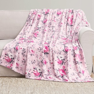image:imageJessica Simpson Oversized 60X70 Plush Throw Blanket Esther Blush RosesEsther Blush Roses