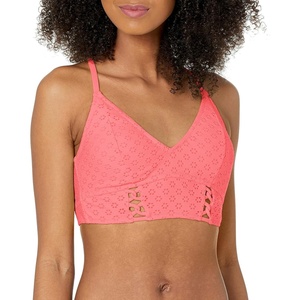 image:imageJessica Simpson Womens Mix amp Match Solid Eyelet Bikini Swimsuit Separates Top amp BottomFizz Cropped Cami