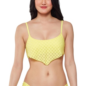 image:imageJessica Simpson Womens Mix amp Match Solid Eyelet Bikini Swimsuit Separates Top amp BottomSpritz Bandana Top