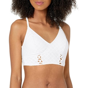 image:imageJessica Simpson Womens Mix amp Match Solid Eyelet Bikini Swimsuit Separates Top amp BottomWhite Cropped Cami
