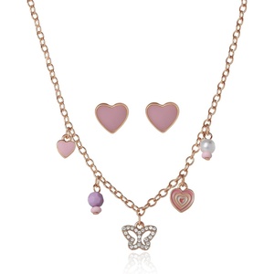 image:imageJessica Simpson Girls Jewelry Set with Charm Necklace and Stud Earrings  GoldToneGold