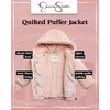 image:imageJessica Simpson Toddler Girls Quilted Puffer Jacket Sherpa Lined 12M24M  Cozy Plush Insulated Warmth Full Zip Front Snug Attached Hood for Little Ones in Cold Winter Weather and Snowy PlayLight Pink Print