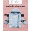 image:imageJessica Simpson Toddler Girls Quilted Puffer Jacket Sherpa Lined 12M24M  Cozy Plush Insulated Warmth Full Zip Front Snug Attached Hood for Little Ones in Cold Winter Weather and Snowy PlayPastel Blue Floral
