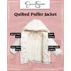 image:imageJessica Simpson Toddler Girls Quilted Puffer Jacket Sherpa Lined 12M24M  Cozy Plush Insulated Warmth Full Zip Front Snug Attached Hood for Little Ones in Cold Winter Weather and Snowy PlayWhite Floral