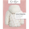 image:imageJessica Simpson Toddler Girls Quilted Puffer Jacket Sherpa Lined 12M24M  Cozy Plush Insulated Warmth Full Zip Front Snug Attached Hood for Little Ones in Cold Winter Weather and Snowy PlayWhite Floral