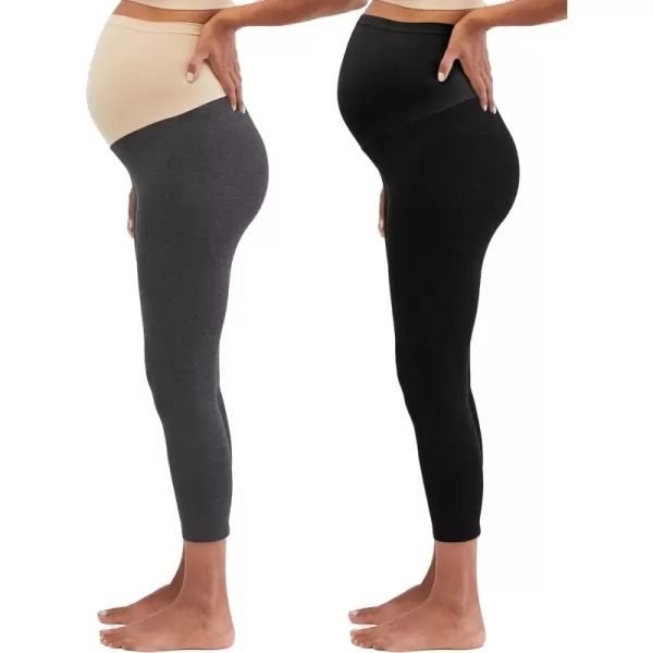 Crop Length 2 Black/Charcoal 2 Pack