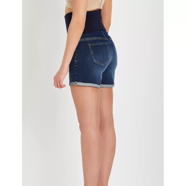 Motherhood Maternity Women's Mama Prima Powermesh Compression Post Pregnancy Denim Short