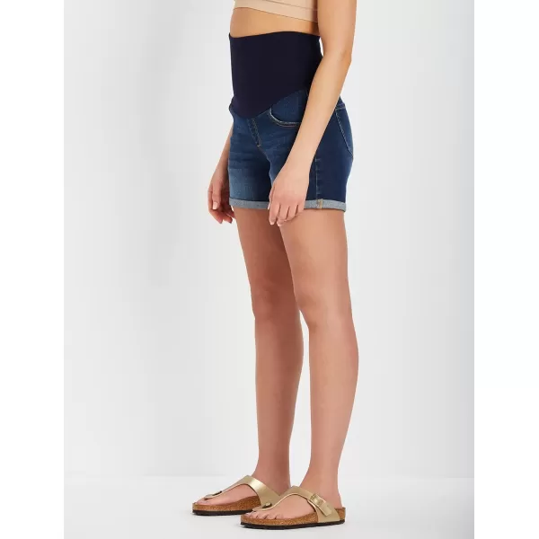 Motherhood Maternity Women's Mama Prima Powermesh Compression Post Pregnancy Denim Short