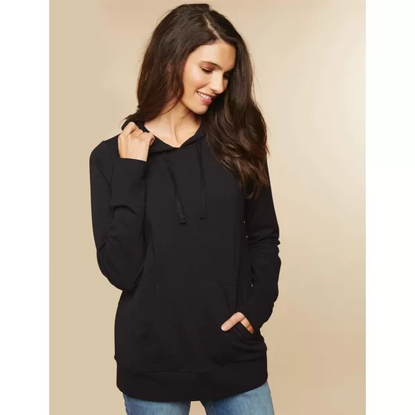 Motherhood Maternity Women's Maternity Nursing Long Sleeve Hooded Fleece Sweatshirt