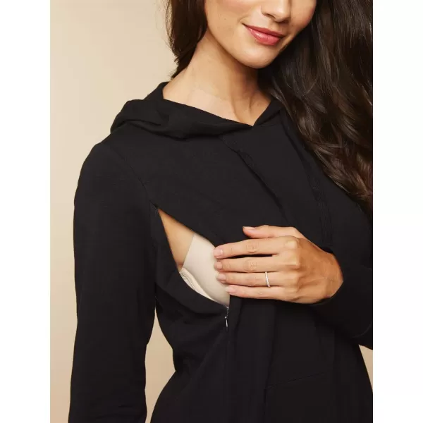 Motherhood Maternity Women's Maternity Nursing Long Sleeve Hooded Fleece Sweatshirt