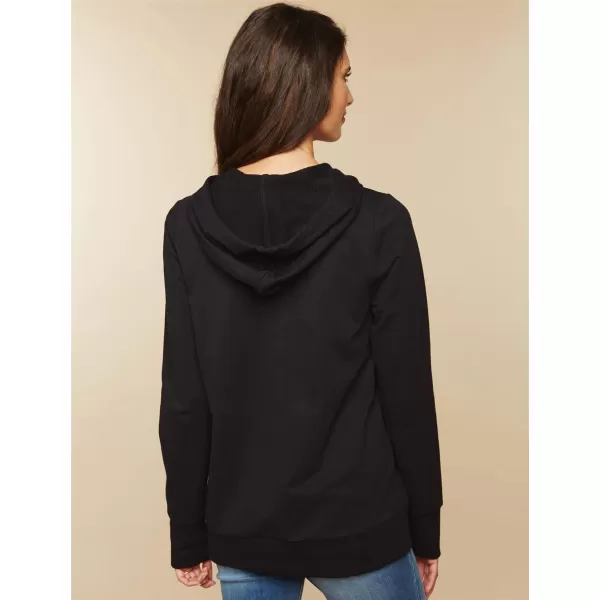 Motherhood Maternity Women's Maternity Nursing Long Sleeve Hooded Fleece Sweatshirt
