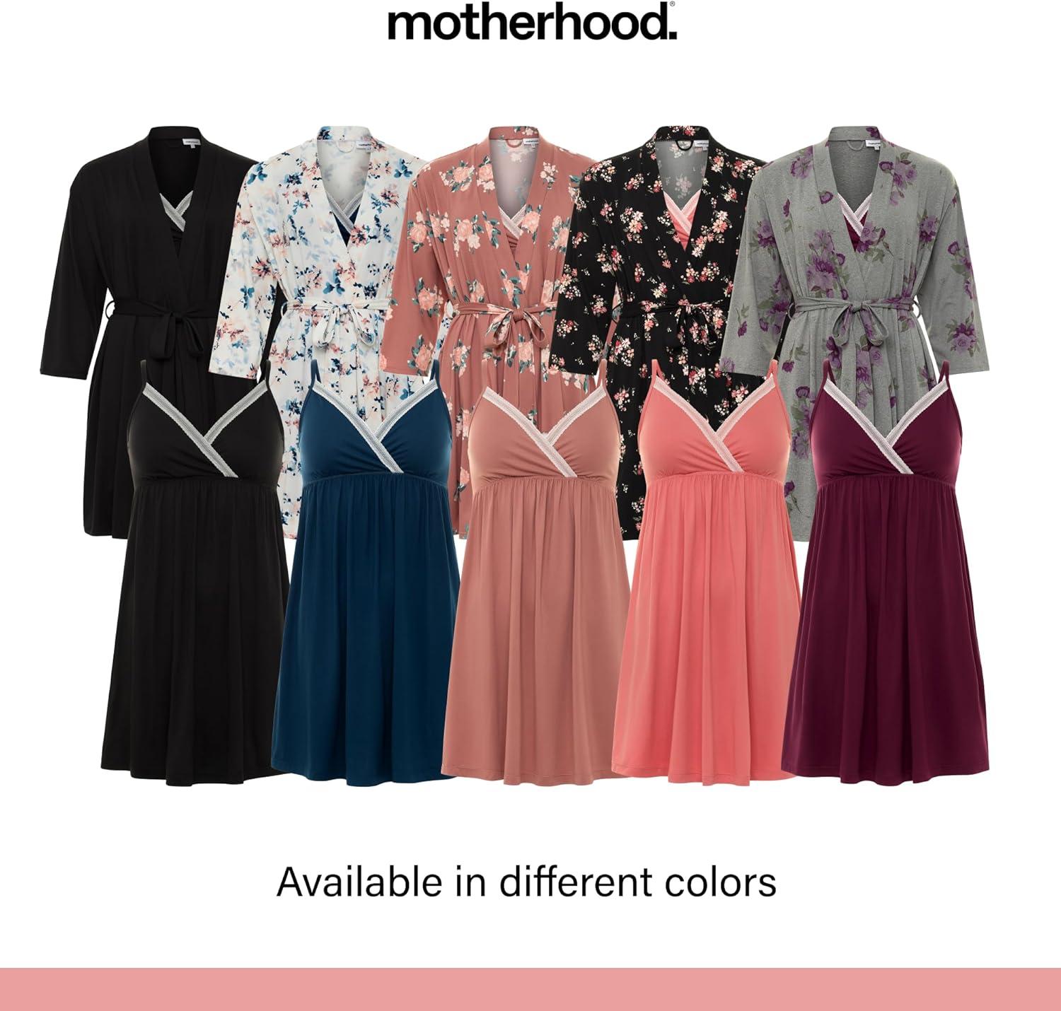 imageMotherhood Maternity Womens Nursing Nightgown and Robe Set for Labor Delivery and BreastfeedingSailor BlueWatercolor Floral Print