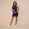 imageMotherhood Maternity Womens Over The Belly Ribbed Biker Pregancy Workout ShortNavy Blazer