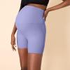 imageMotherhood Maternity Womens Over The Belly Ribbed Biker Pregancy Workout ShortSweet Lavender