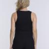 imageMotherhood Maternity Womens Ribbed Crop Racerback Pregnancy Workout Tank TopBlack
