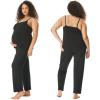 imageMotherhood Maternity Womens Swing Cami ampamp Foldover Pant Lounge Set Breastfeeding SleepwearCore Black