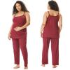 imageMotherhood Maternity Womens Swing Cami ampamp Foldover Pant Lounge Set Breastfeeding SleepwearPurple Potion
