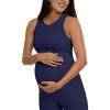 imageMotherhood Maternity Womens Ribbed Crop Racerback Pregnancy Workout Tank TopNavy Blazer