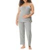 imageMotherhood Maternity Womens Swing Cami ampamp Foldover Pant Lounge Set Breastfeeding SleepwearHeather Grey