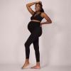 imageMotherhood Maternity Womens Essential Stretch Full Length Secret Fit Over The Belly Pregnancy Legging2 PackBlackBlack