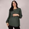 imageMotherhood Maternity Womens Long Sleeve Empire Waist Keyhole Woven Pregnancy BlouseDeep Depths