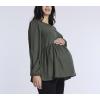 imageMotherhood Maternity Womens Long Sleeve Empire Waist Keyhole Woven Pregnancy BlouseDeep Depths